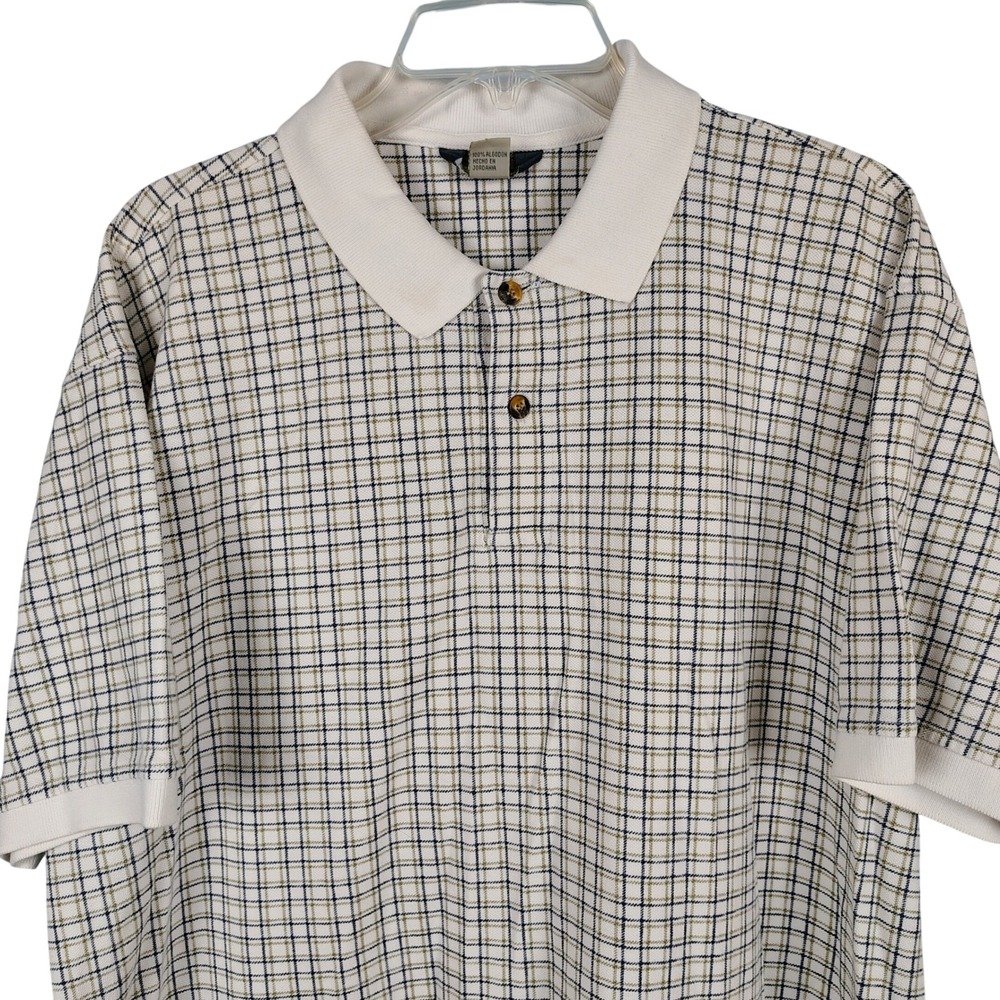 Basic Equipment Mens XL Polo Shirt Multicolor Plaid Cotton Grandpacore Retro